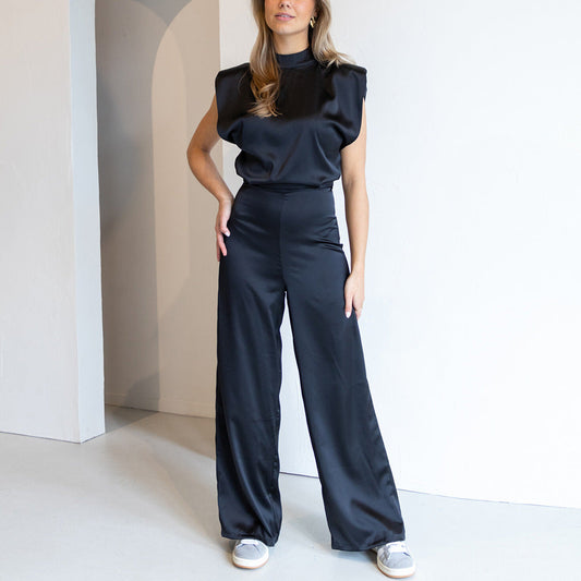 Chic High Neck Wide Leg Jumpsuit for Formal Occasions
