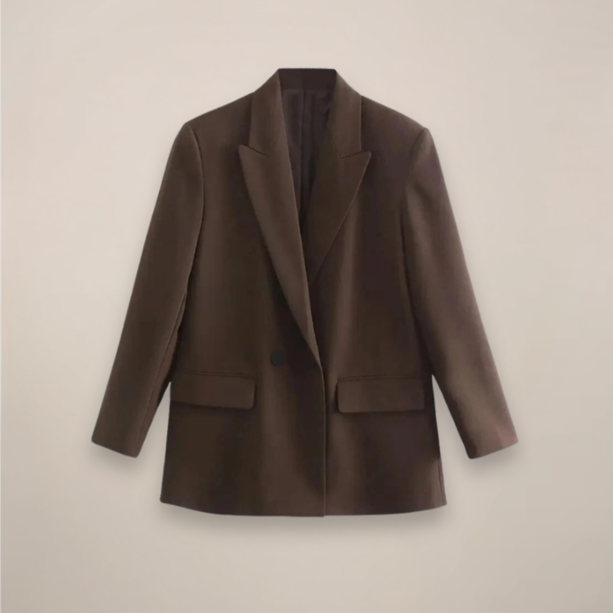 Chic Oversized Double-Breasted Blazer for Fall/Winter Wear