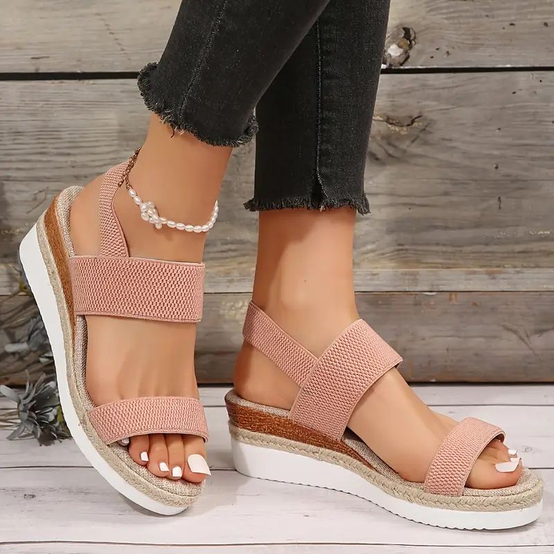 Chic Women’s Platform Sandals with Stretch Straps for Everyday Wear