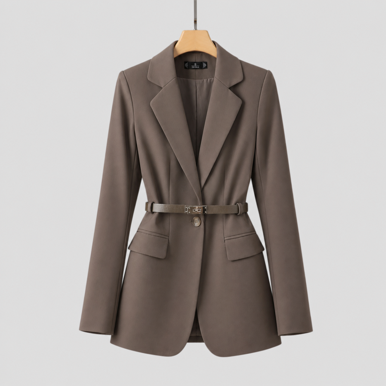 Chic Women's Belted Blazer Jacket for Office & Events