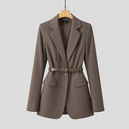 Chic Women's Belted Blazer Jacket for Office & Events
