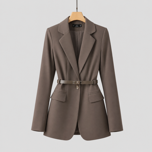 Chic Women's Belted Blazer Jacket for Office & Events