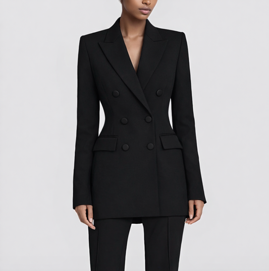 Chic Satin Lapel Blazer Dress for Work & Evening Wear