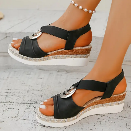 Stylish Women's Platform Wedge Sandals with Elastic Straps for Every Occasion